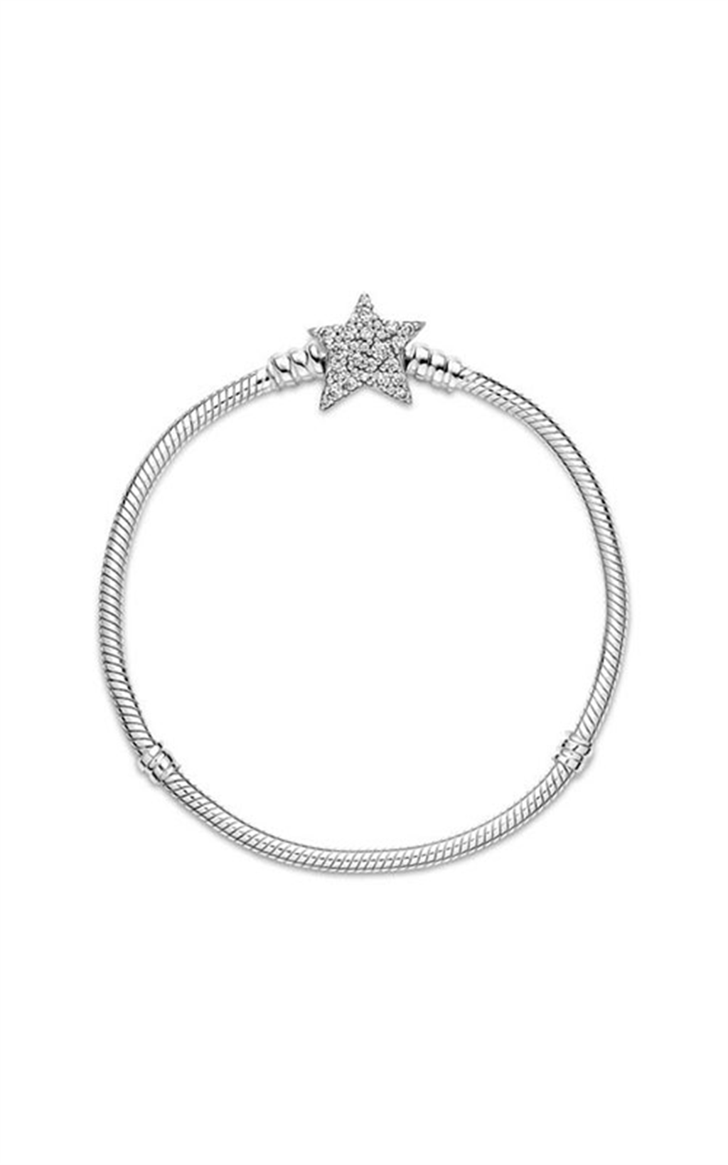 Asymmetric Star Clasp Snake Chain Bracelet Size 17