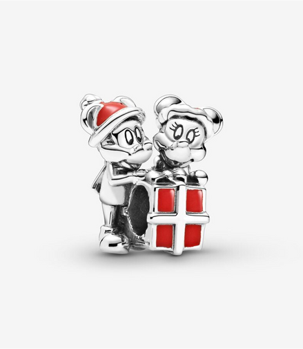 Pandora Disney Mickey Mouse and Minnie Mouse Present Charm