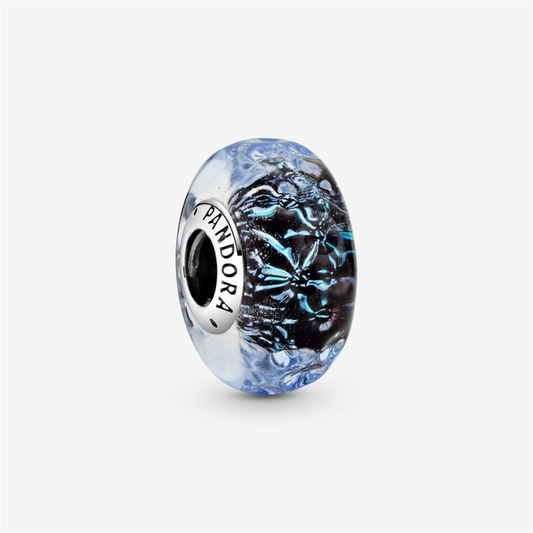 Pandora Moments Wavy Dark Blue Murano Glass Ocean Charm