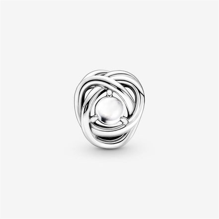 Pandora Moments June White Mother of Pearl Eternity Circle Charm