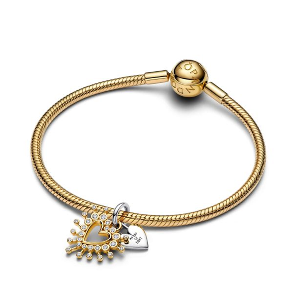 Pandora Radiant Heart Double Two-Tone Dangle Charm