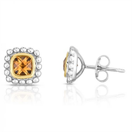 Citrine Popcorn Post Earrings