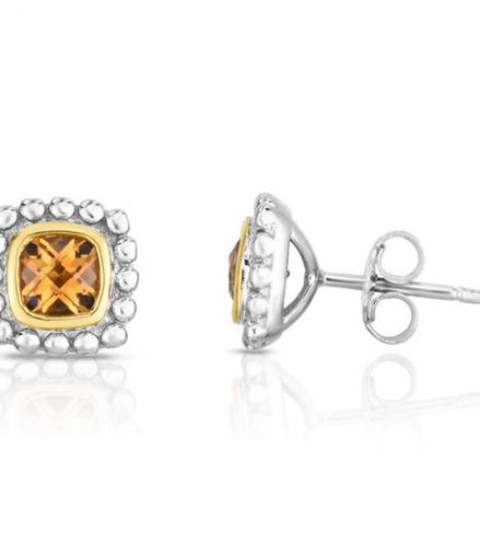 Citrine Popcorn Post Earrings