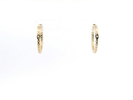 14K Yellow Gold And 0.70 CTW Diamond Inside/Out Huggie Hoop Earring