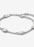 Pandora Timeless Treated Freshwater Cultured Pearl Station Chain Bracelet Size 20