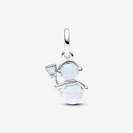 Pandora Moments Opalescent Snowman Dangle Charm