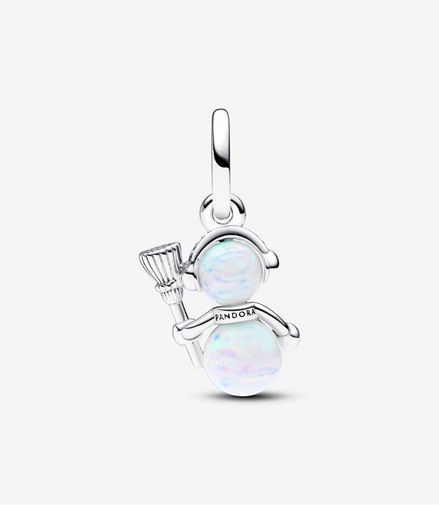 Pandora Moments Opalescent Snowman Dangle Charm