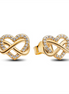 Pandora Timeless Sparkling Infinity Heart Gold-Plated Stud Earrings