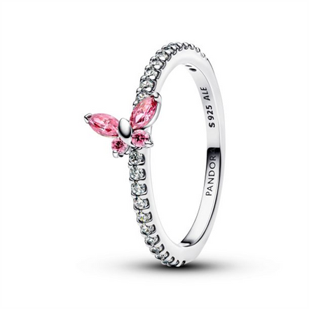 Pandora Sparkling Pink Butterfly Ring Size 6