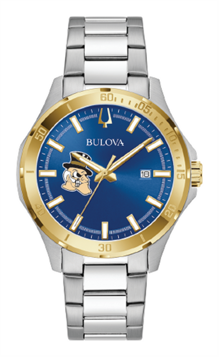 Bulova Men's Wake Forest "Demon Deacon" Two-Tone Watch With Blue Dial