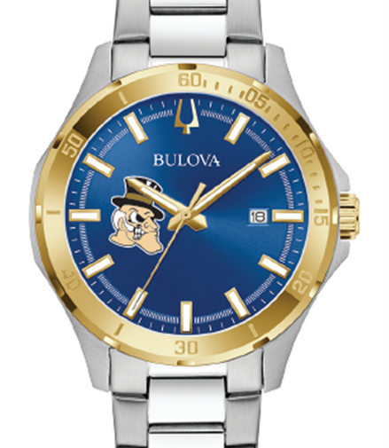 Bulova Men's Wake Forest "Demon Deacon" Two-Tone Watch With Blue Dial