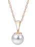 14K Yellow Gold And 8-8.5 mm Freshwater Peral Pendant Necklace