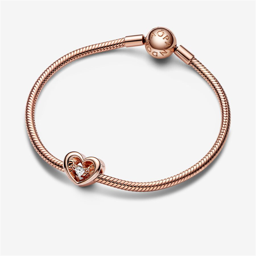 Pandora Moments Radiant Heart & Floating Stone Charm