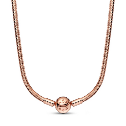 Pandora Moments Rose Iconic Snake Chain Necklace 50 cm