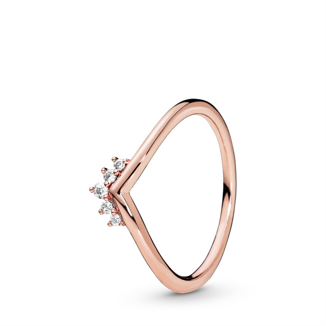 Pandora Timeless Pinik Tiara Wishbone Ring Size 6