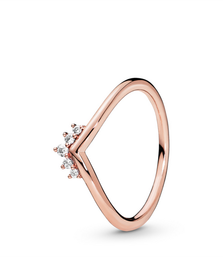 Pandora Timeless PinkTiara Wishbone Ring Size 7