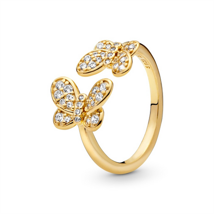 Pandora Shine Dazzling Butterflies Ring Size 6