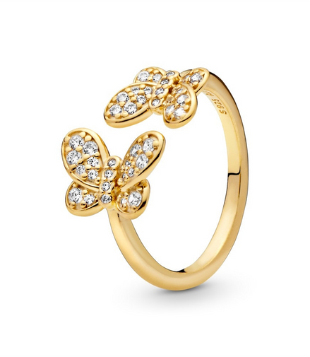Pandora Shine Dazzling Butterflies Ring Size 6