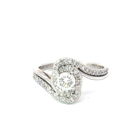 Gabriel & Co 14K White Gold 0.88 CTW Diamond Bypass Engagement Ring