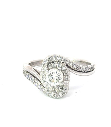 Gabriel & Co 14K White Gold 0.88 CTW Diamond Bypass Engagement Ring