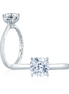 A.JAFFE 14K White Gold Peek-A-Boo Pave Diamond Engagement Ring