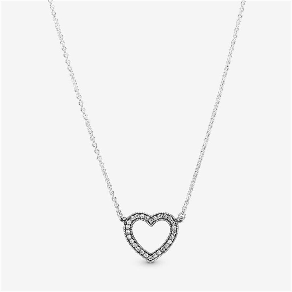Pandora Timeless Sparkling Open Heart Necklace 45 cm