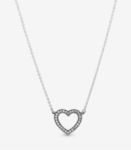 Pandora Timeless Sparkling Open Heart Necklace 45 cm
