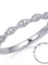 14K White Gold And 0.07 CTW Pave' Diamond Marquise Shaped Wedding Band