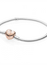 Pandora Moments Rose Heart Clasp Snake Chain Bracelet Size 18
