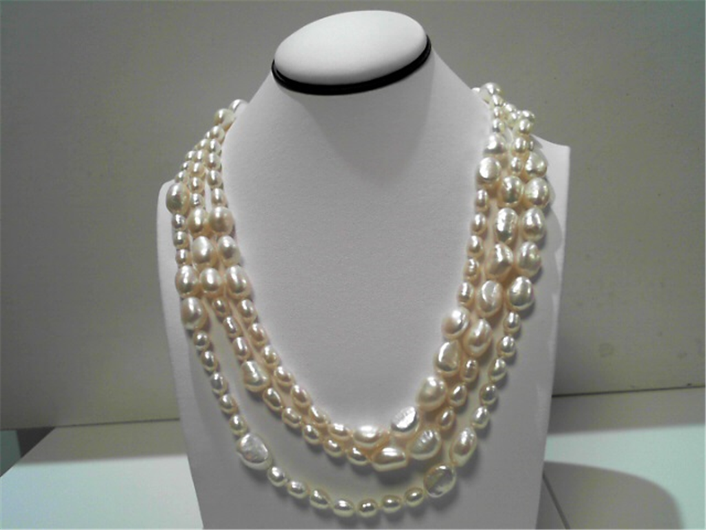 Imperial Pearl Sterling Silver And Freshwater Cultured Pearl 3 Strand Necklace