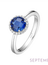 Lafonn 1.05 CTW Simulated Diamond And Lab Grown Sapphire September Birthstone Ring Size 7
