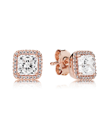 Pandora Timeless Square Sparkle Halo Stud Earrings