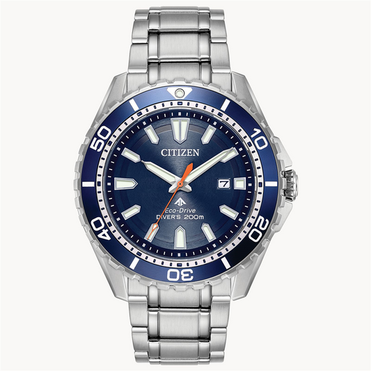 Citizen Men's Eco-Drive Promaster Diver Stainless Steel and Blue Dial Watch