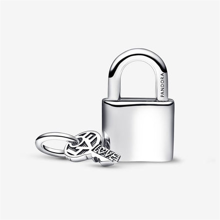 Pandora Moments Engraveable Padlock and Key Dangle Charm