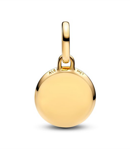 Pandora ME/Moments Green Engravable Gold-Plated Mini Medallion Charm