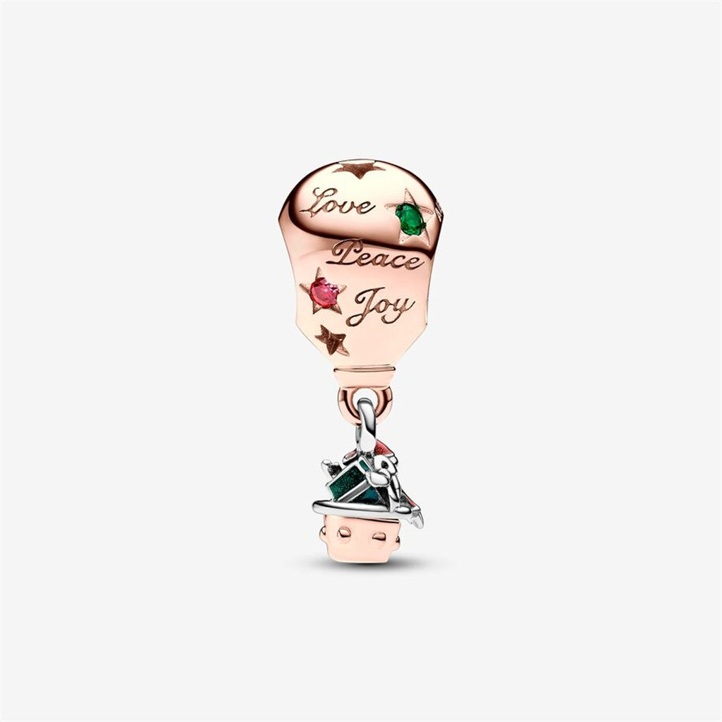 Pandora Moments  Two-Tone Santa Claus in Hot Air Balloon Charm