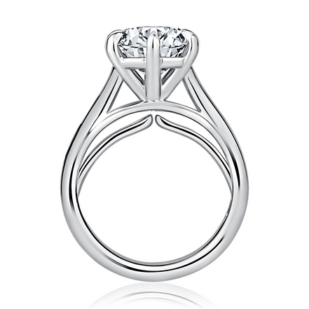 A.JAFFE 14k White Gold 3.00 CTW Round Diamond Semi-Mount Engagement Ring
