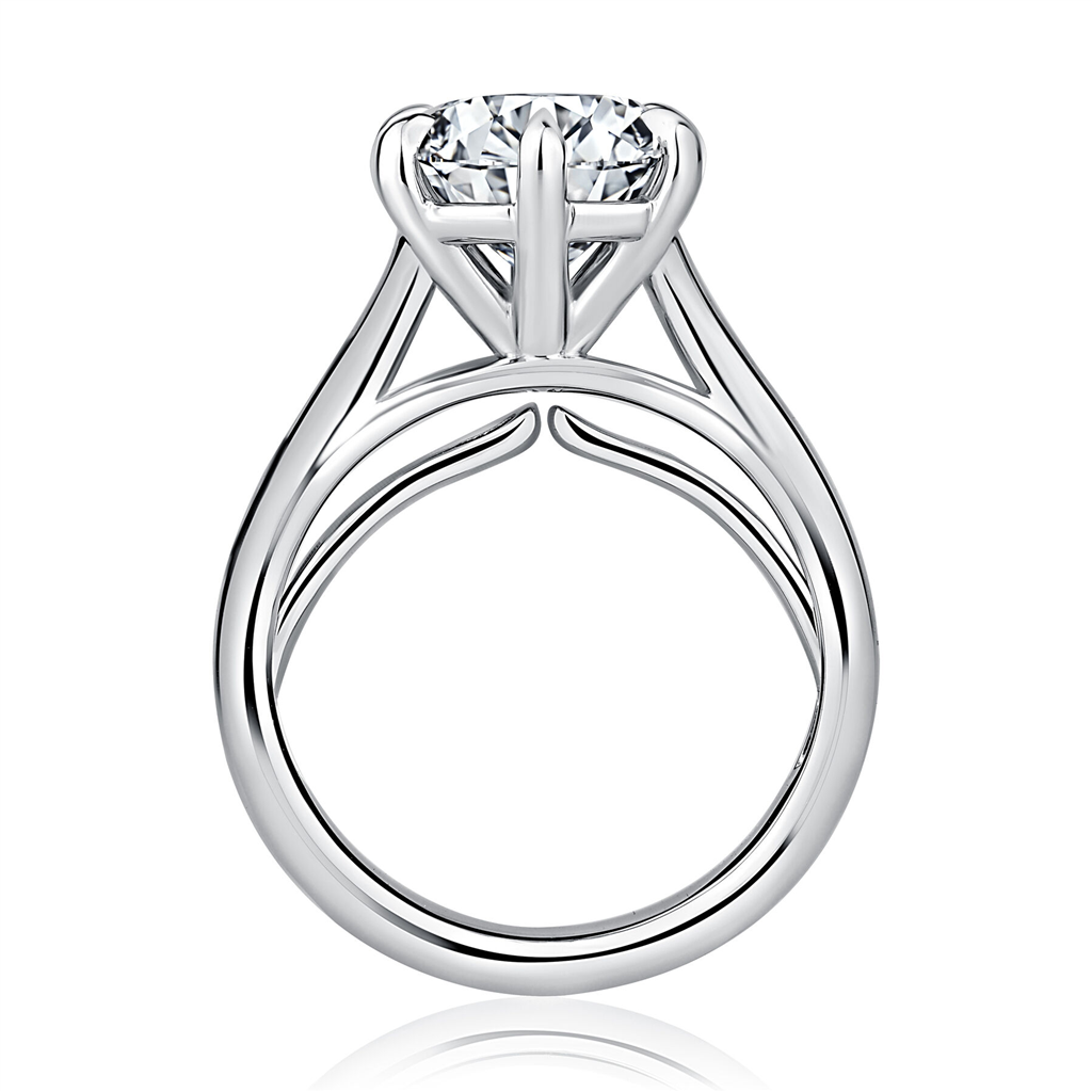 A.JAFFE 14k White Gold 3.00 CTW Round Diamond Semi-Mount Engagement Ring