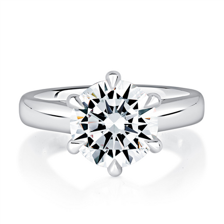 A.JAFFE 14k White Gold 3.00 CTW Round Diamond Semi-Mount Engagement Ring