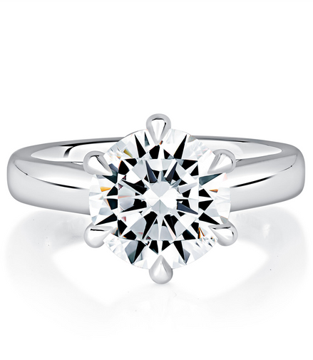 A.JAFFE 14k White Gold 3.00 CTW Round Diamond Semi-Mount Engagement Ring