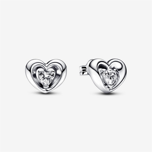 Pandora Timeless Radiant Heart & Floating Stone Stud Earrings