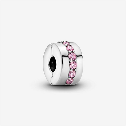 Pandora Moments Pink Sparkling Row Clip Charm