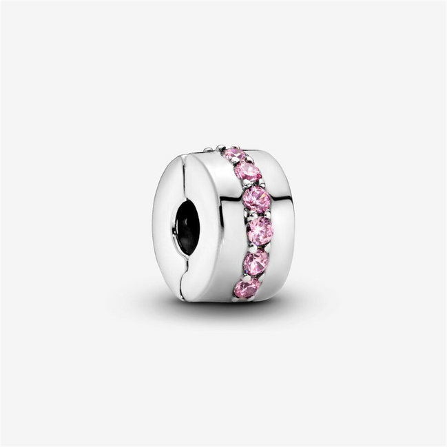 Pandora Moments Pink Sparkling Row Clip Charm