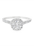 14K White Gold And 0.93 CTW Diamond Halo Engagement Ring