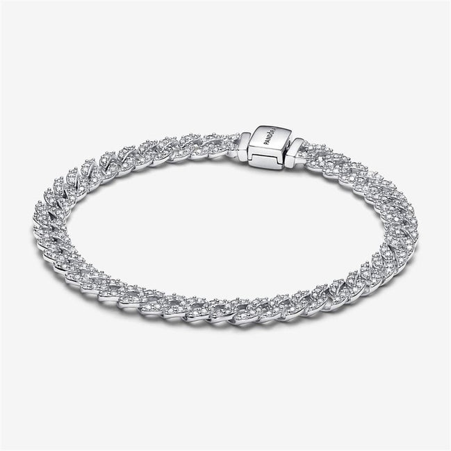 Pandora Timeless Silver Pavé Chain Bracelet Size 20