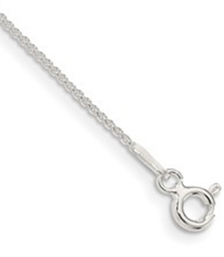1mm Round Chain Sterling Silver Anklet