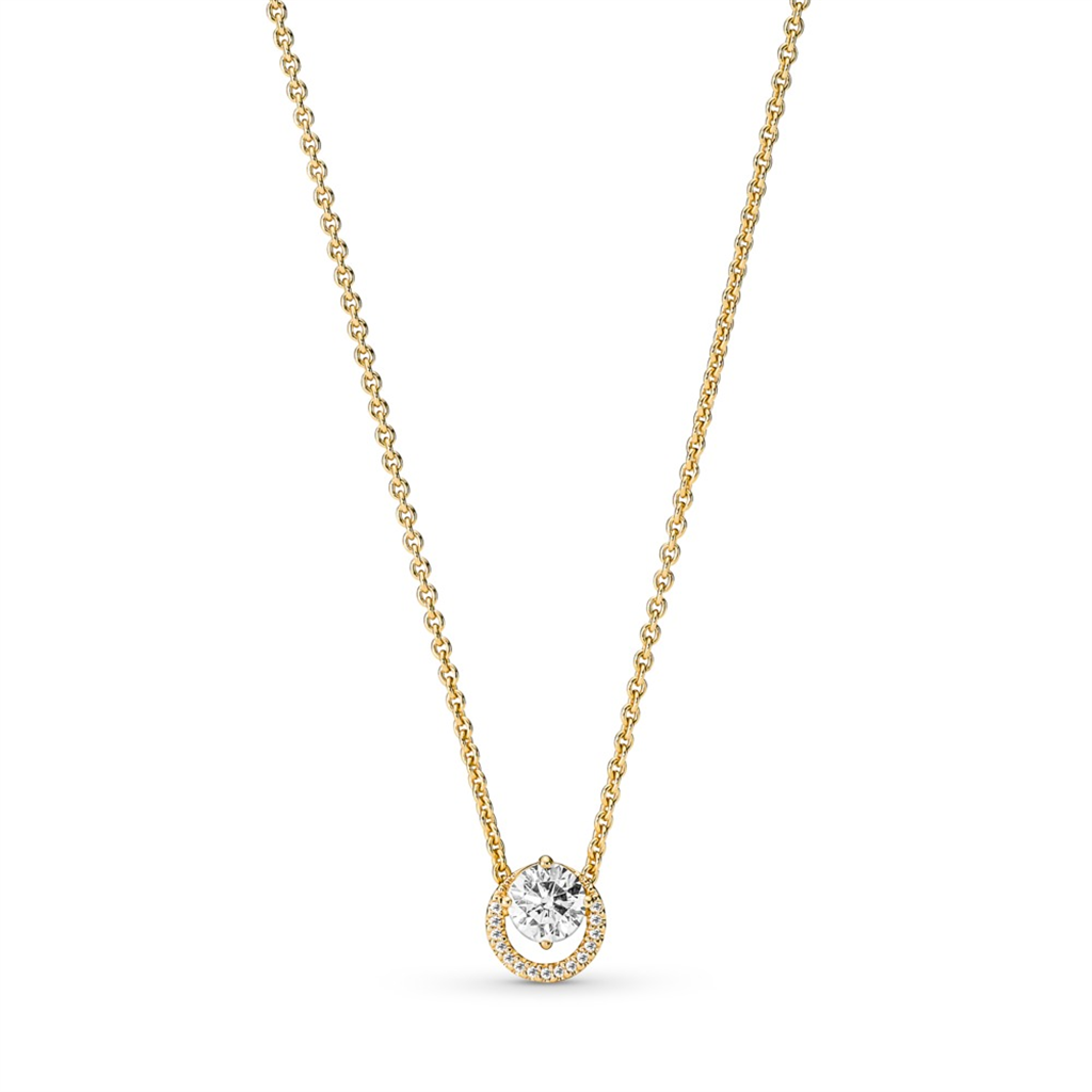 Pandora Timeless Sparkling Round Halo Pendant Collier Necklace