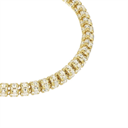 Desmos Two Tone Infinity Round 5 Row Bracelet 7"