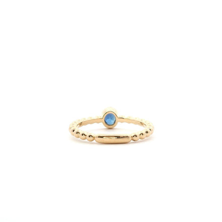 14K Yellow Gold Sapphire Beaded Stackable Fashion Ring