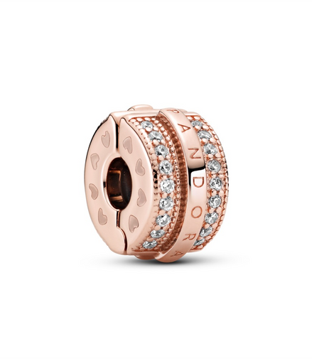 Pandora Sparkling Pavé Lines & Logo Clip Charm